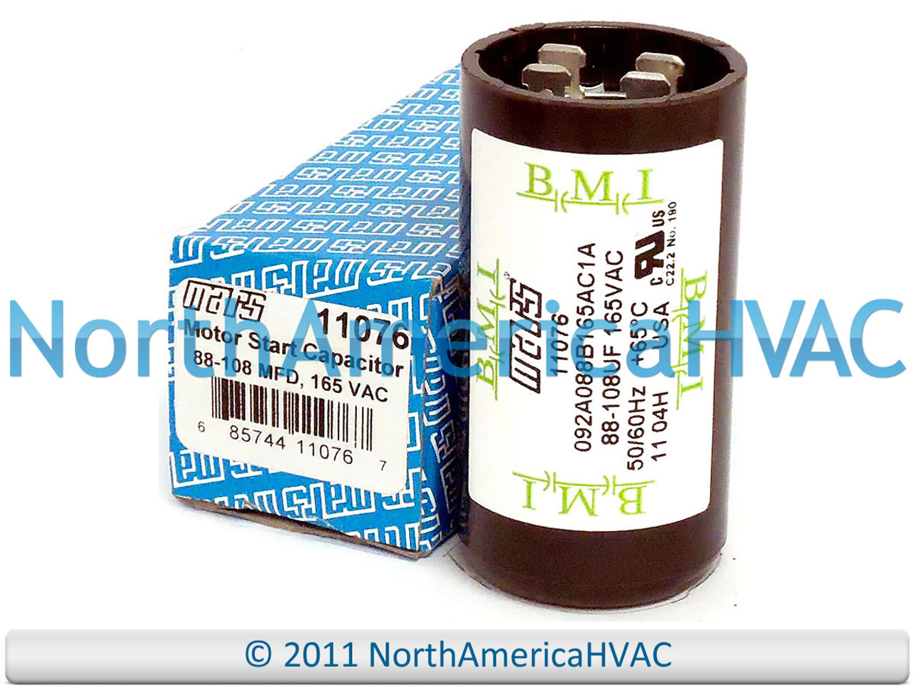 Motor Start Capacitor 88-108 MFD 165 VAC Fits York Coleman Luxaire 